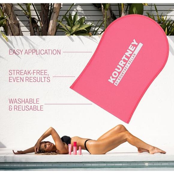 Kourtney Self-Tan Application Mitt Soft Velvet Streak-Free Application - Picture 3 of 5